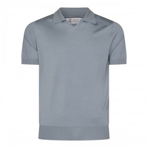 LIGHT BLUE COTTON POLO SHIRT