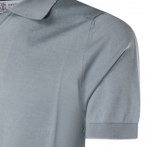 LIGHT BLUE COTTON POLO SHIRT