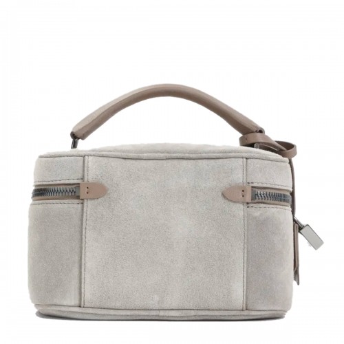 BEIGE SUEDE LEATHER CROSSBODY BAG