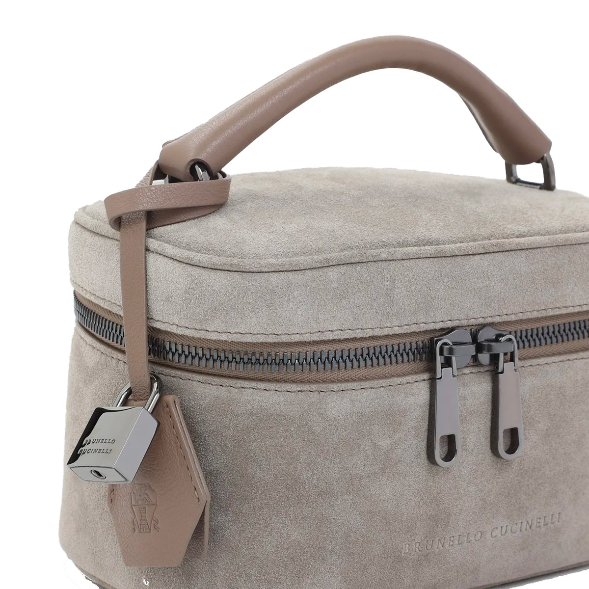 BEIGE SUEDE LEATHER CROSSBODY BAG