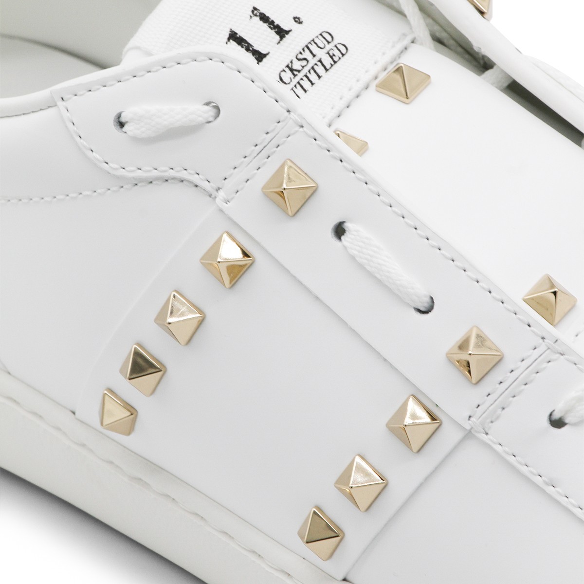 WHITE LEATHER OPEN SNEAKERS