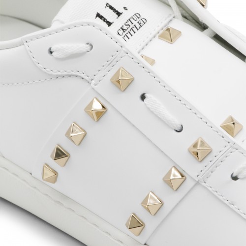 WHITE LEATHER OPEN SNEAKERS