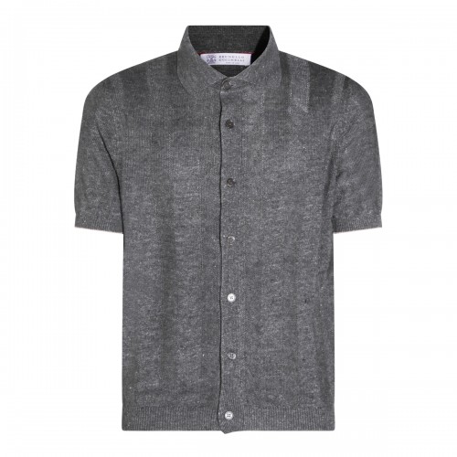 GREY LINEN BLEND SHIRT