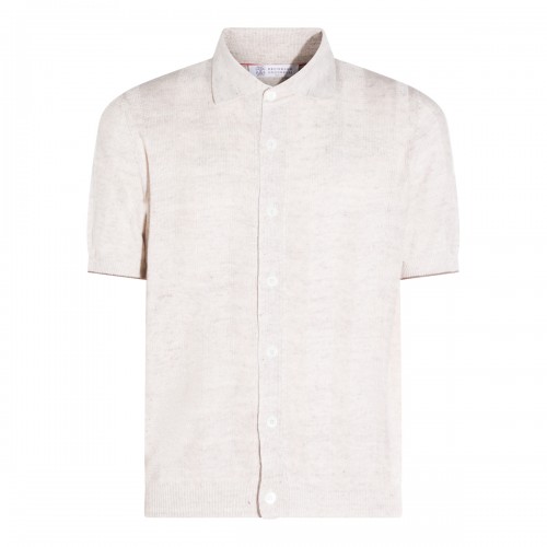 CREAM LINEN BLEND SHIRT