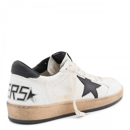WHITE AND BLAVK LEATHER BALLSTAR SNEAKERS