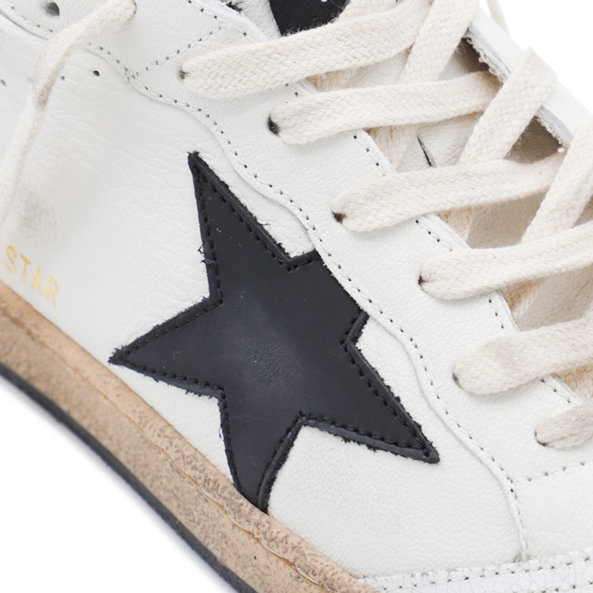WHITE AND BLAVK LEATHER BALLSTAR...
