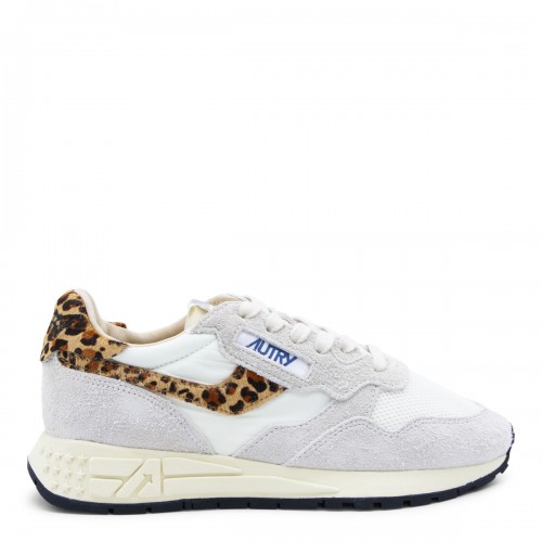 WHITE AND LEOPARD LEATHER...