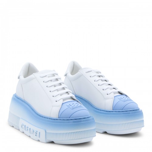 WHITE AND LIGHT BLUE LEATHER NEXUS TIFFANY SNEAKERS