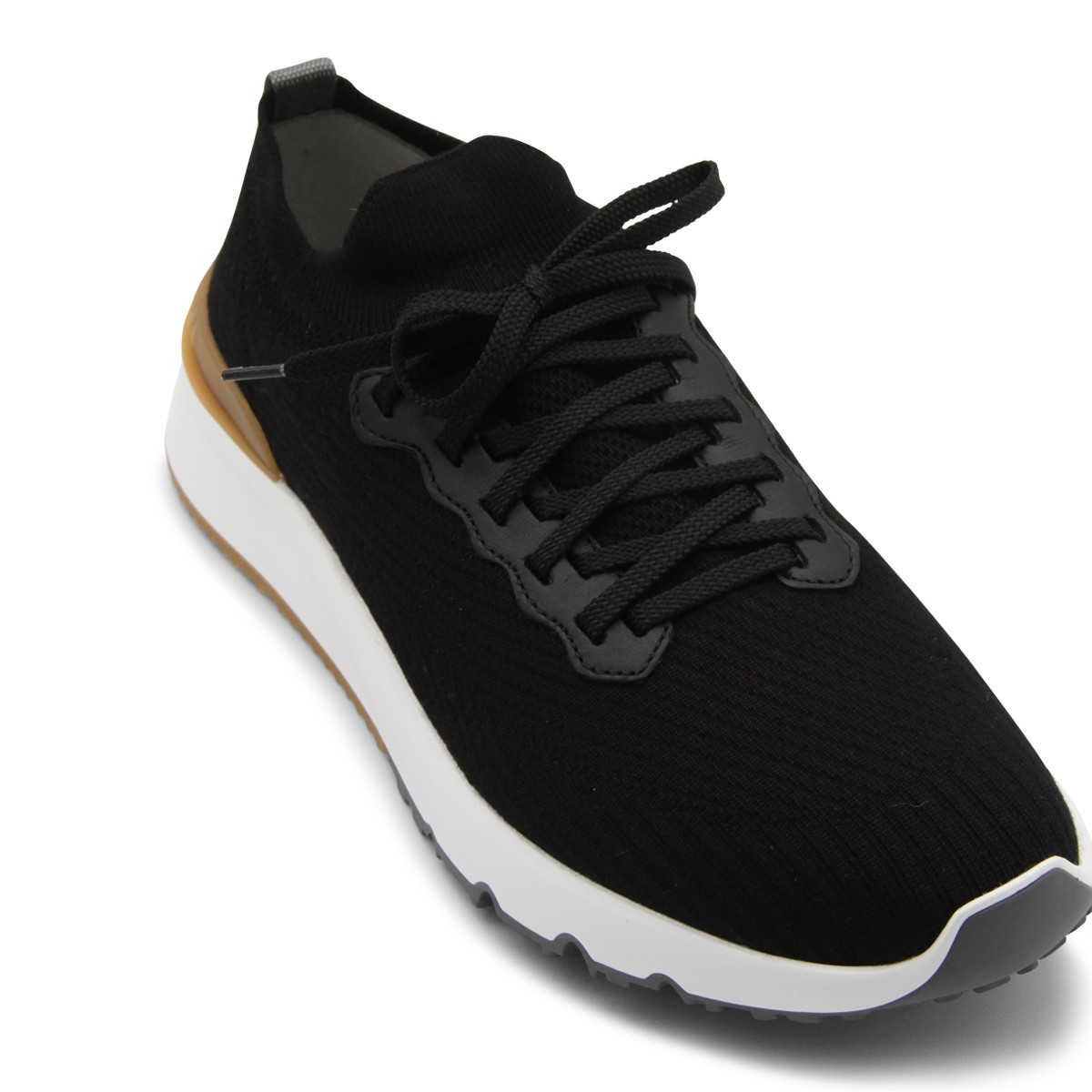 BLACK LEATHER SNEAKERS