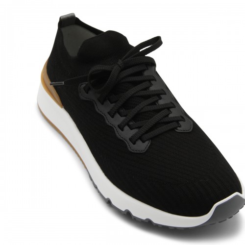 BLACK LEATHER SNEAKERS