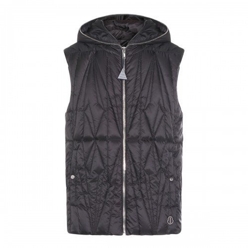 BLACK GEOCAMO ZIPLOCK DOWN JACKET