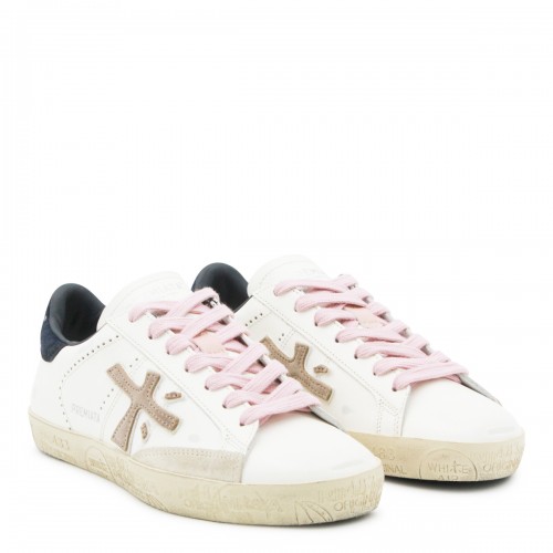 WHITE LEATHER STEVEND SNEAKERS