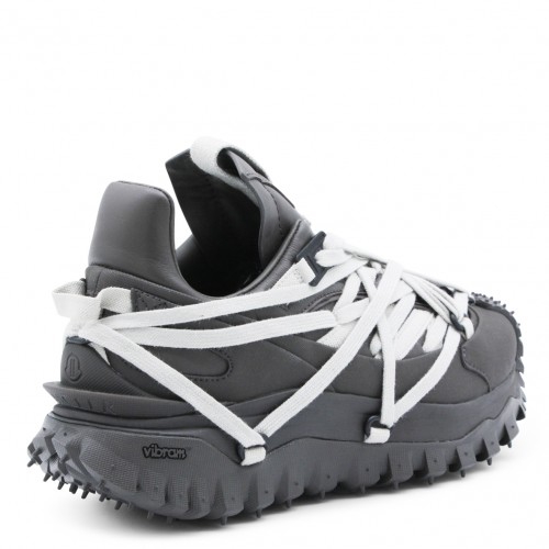 DARK GREY LEATHER TRAILGRIP MEGALACE SNEAKERS