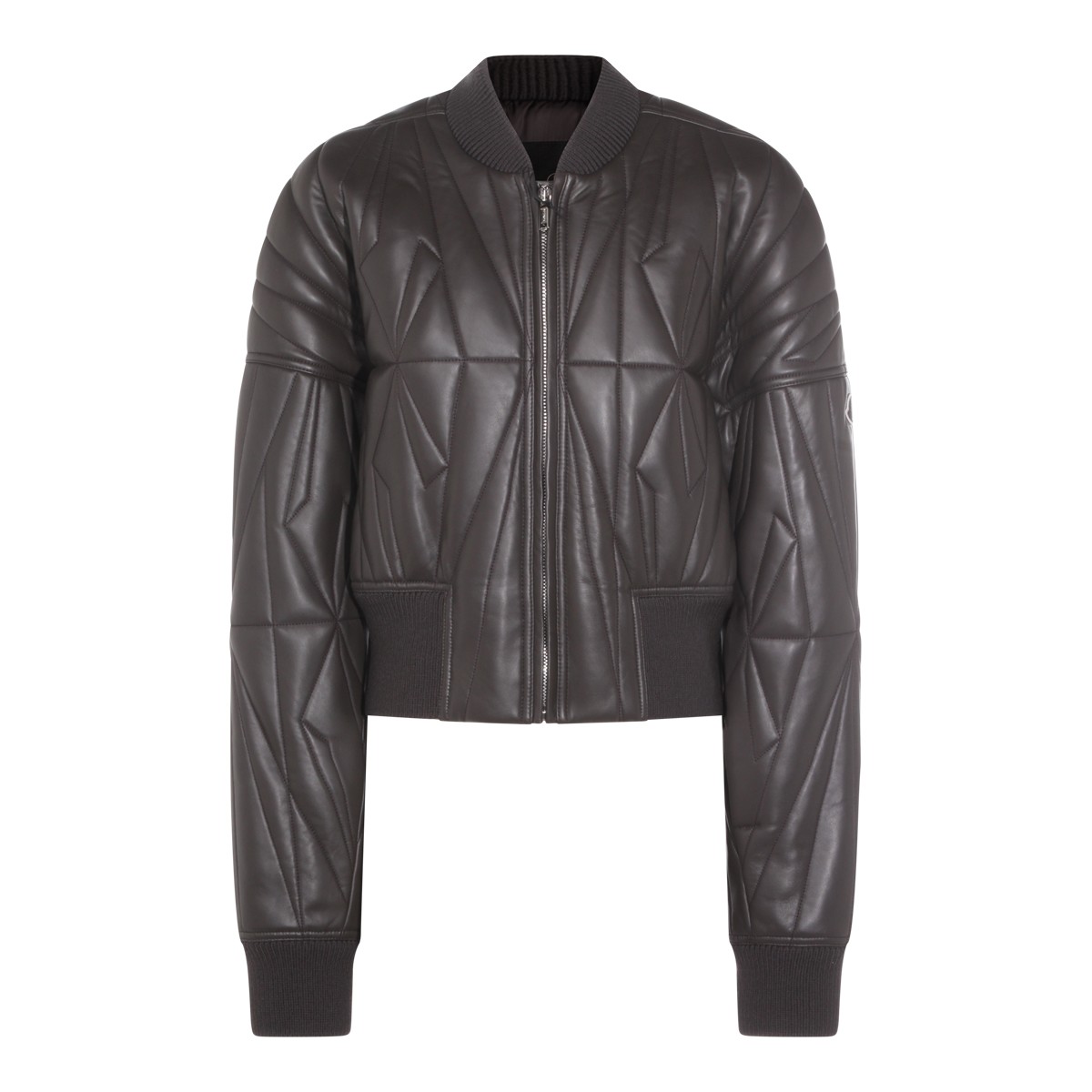 DARK GREY GEOCAMO LEATHER JACKET