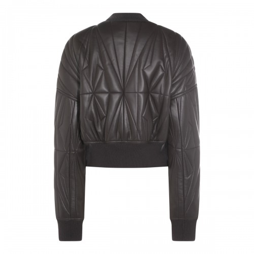 DARK GREY GEOCAMO LEATHER JACKET