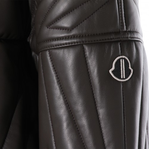 DARK GREY GEOCAMO LEATHER JACKET