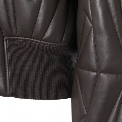 DARK GREY GEOCAMO LEATHER JACKET