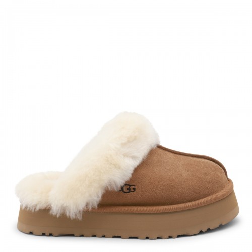 GREY SUEDE DISQUETTE SLIPPERS