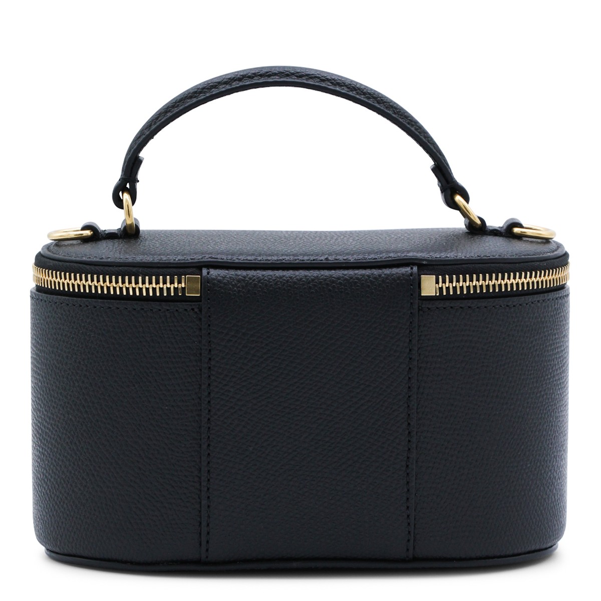 BLACK LEATHER MINI VANITY BAG