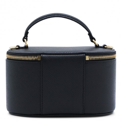 BLACK LEATHER MINI VANITY BAG