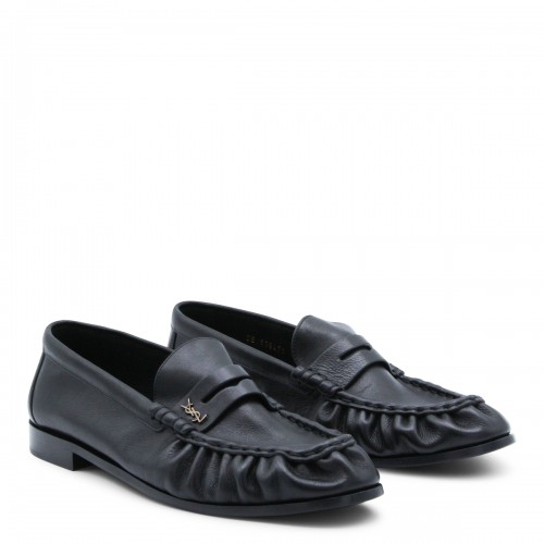 BLACK LEATHER LOAFERS