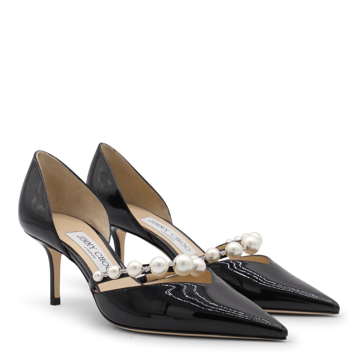 BLACK LEATHER AURELIE PUMPS