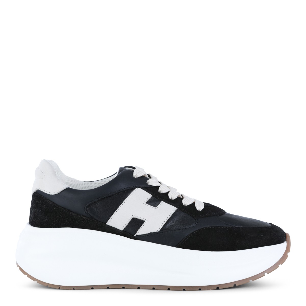 BLACK LEATHER MAXI ACTIVE SNEAKERS