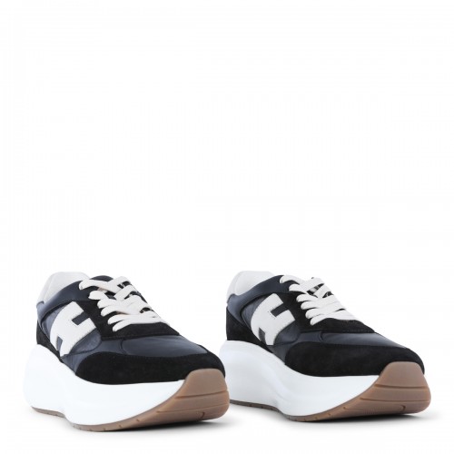 BLACK LEATHER MAXI ACTIVE SNEAKERS