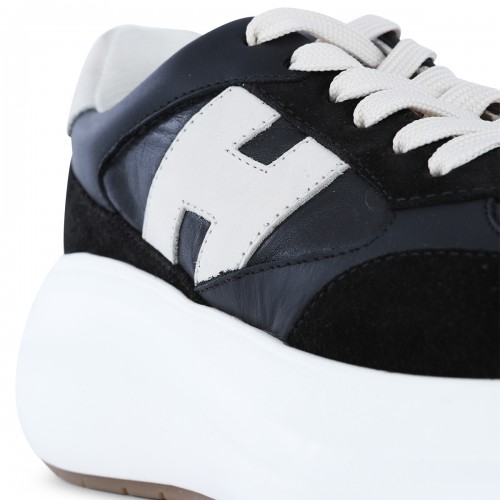 BLACK LEATHER MAXI ACTIVE SNEAKERS
