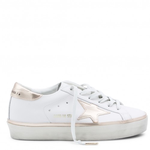 WHITE LEATHER HI-STAR SNEAKERS