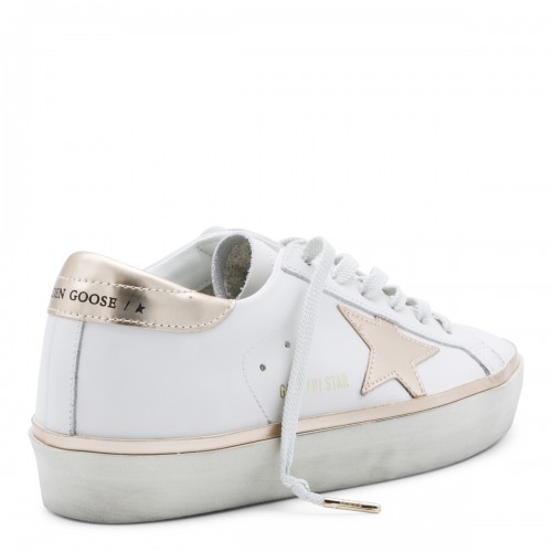 WHITE LEATHER HI-STAR SNEAKERS