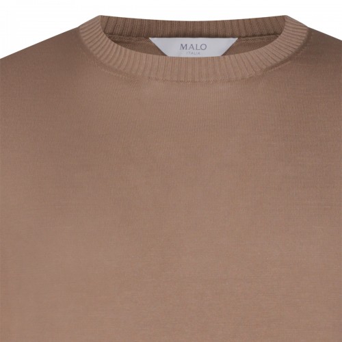 BROWN COTTON KNITWEAR