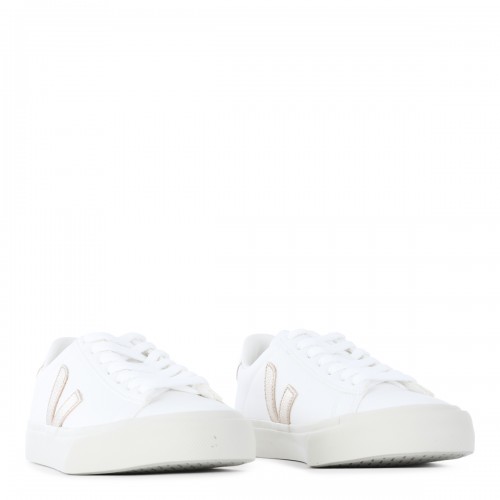 WHITE AND GOLD CAMPO SNEAKERS