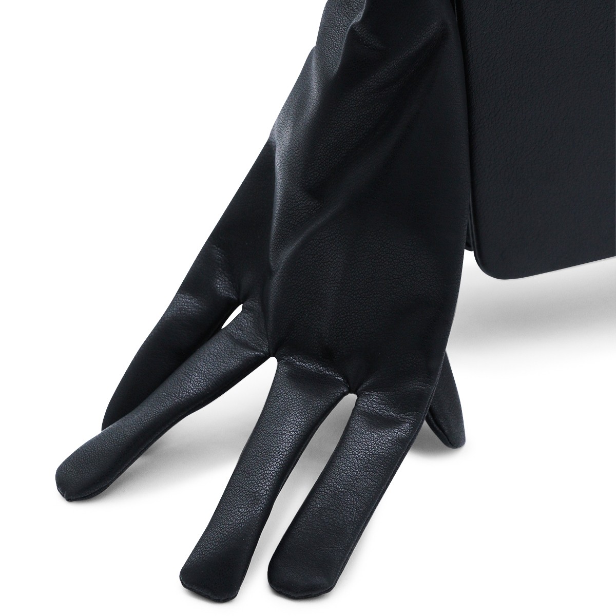 BLACK LEATHER GLOVE SHOULDER BAG