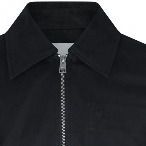 BLACK COTTON CASUAL JACKET