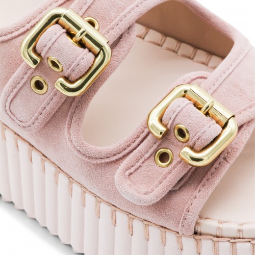 PINK LEATHER NAMA SANDALS