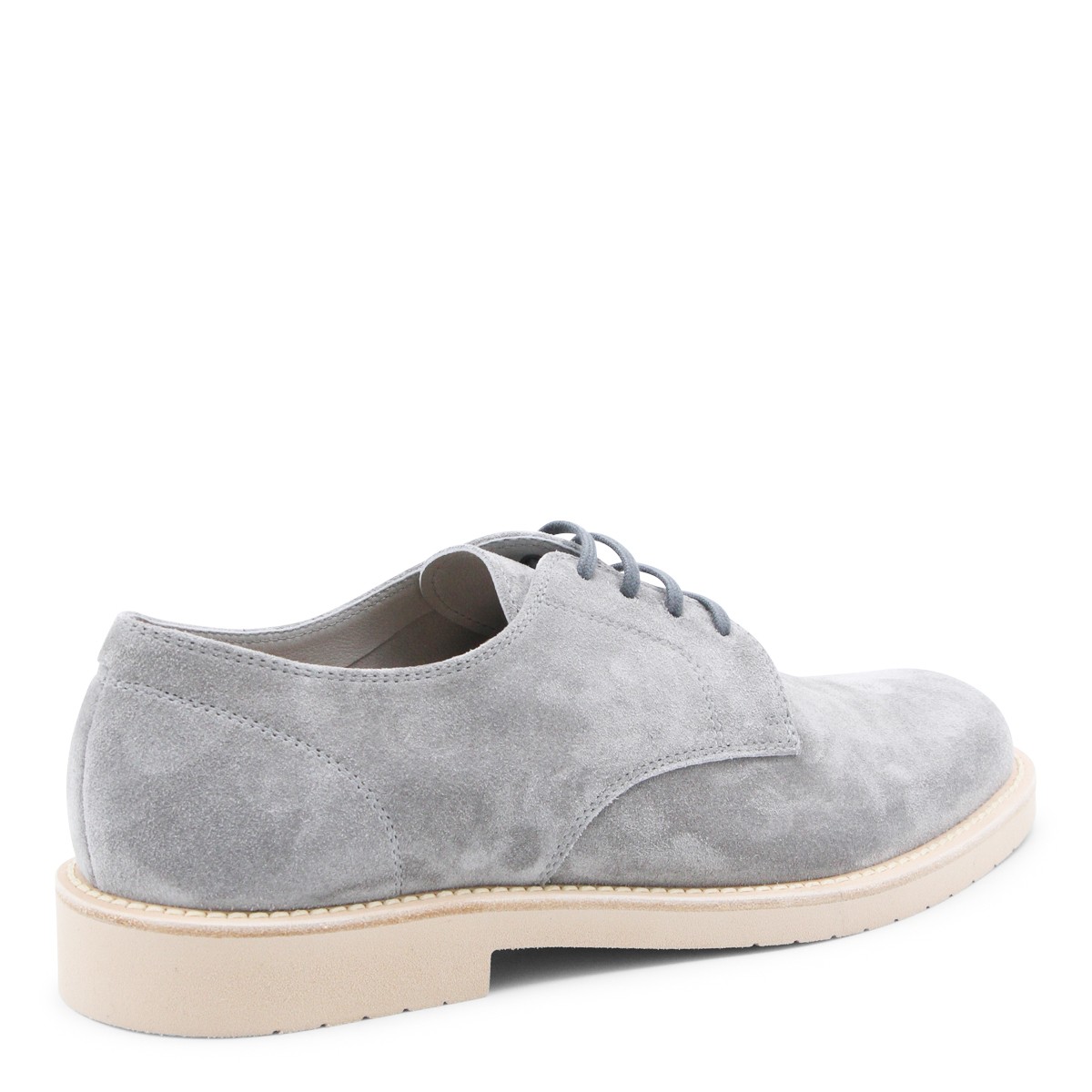 GREY LEATHER LACE UP SHOES