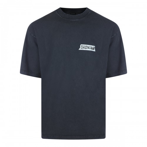 BLACK COTTON T-SHIRT