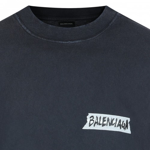 BLACK COTTON T-SHIRT