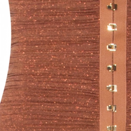BROWN LAME JERSEY DRESS