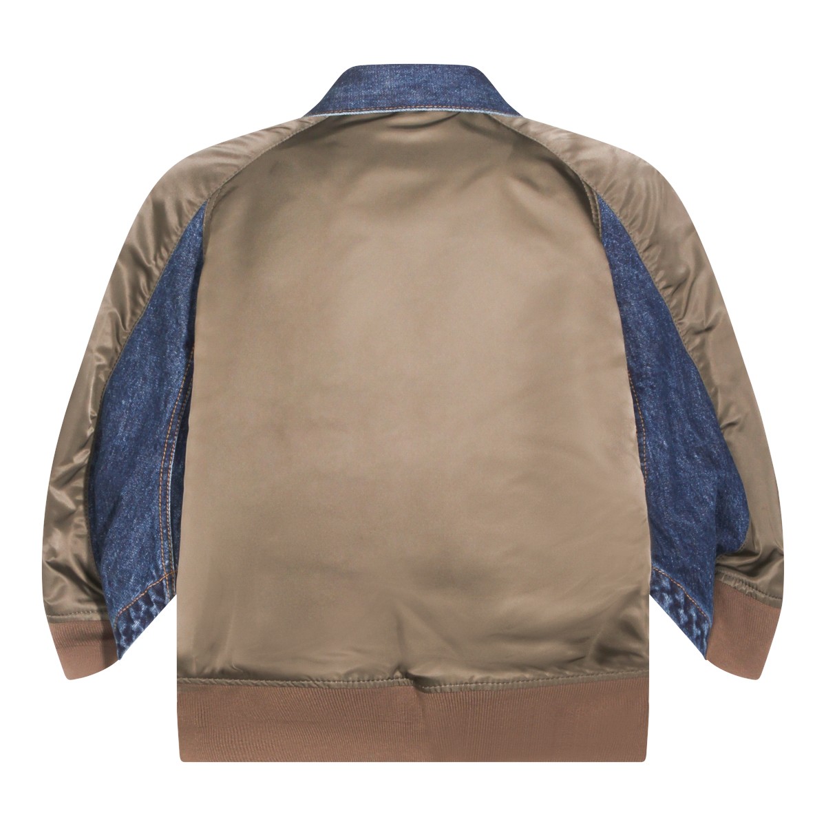 BLUE DENIM AND BROWN JACKET