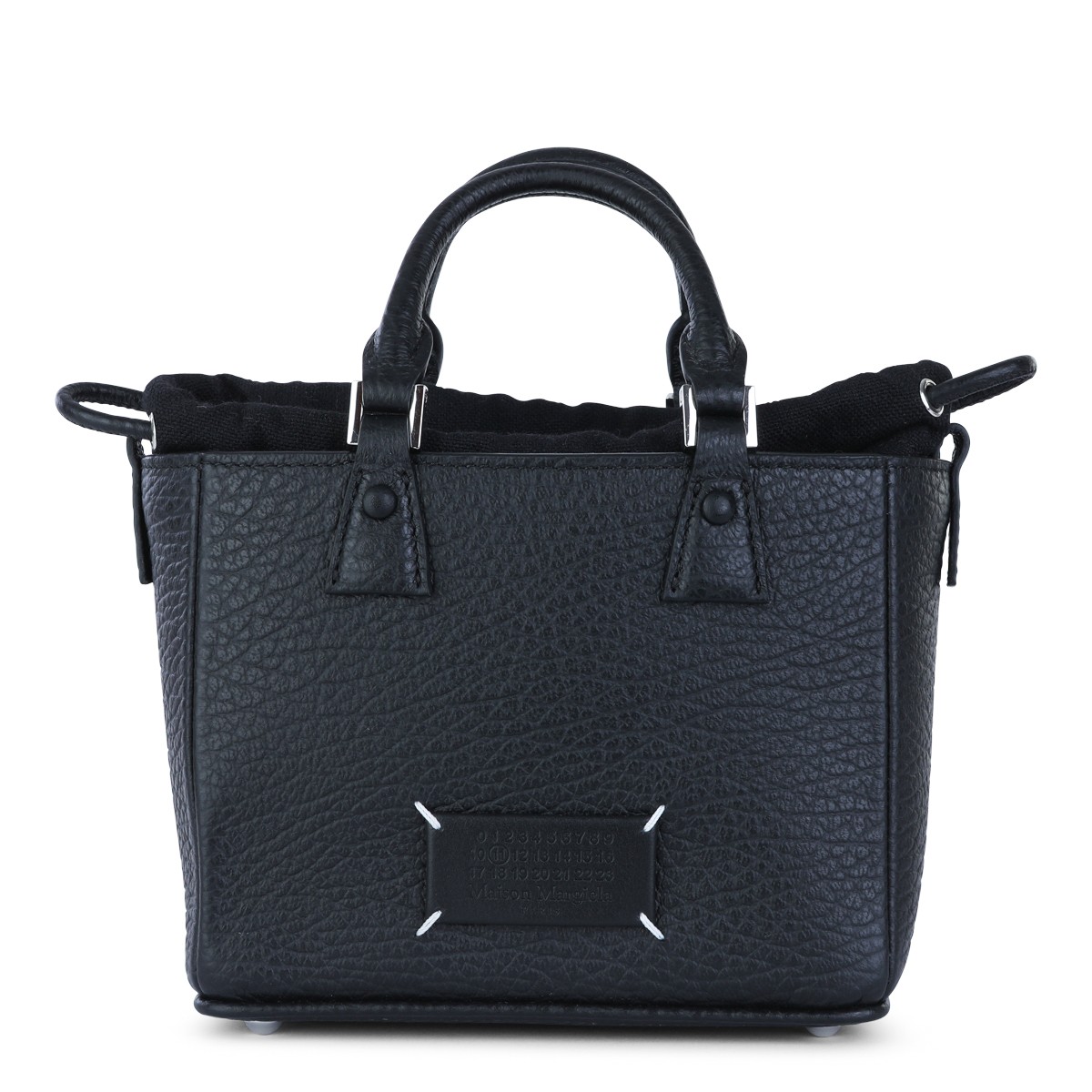 BLACK LEATHER 5AC HORIZONTAL SATCHEL