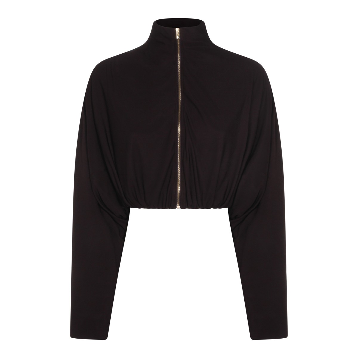 BLACK VISCOSE CASUAL JACKET