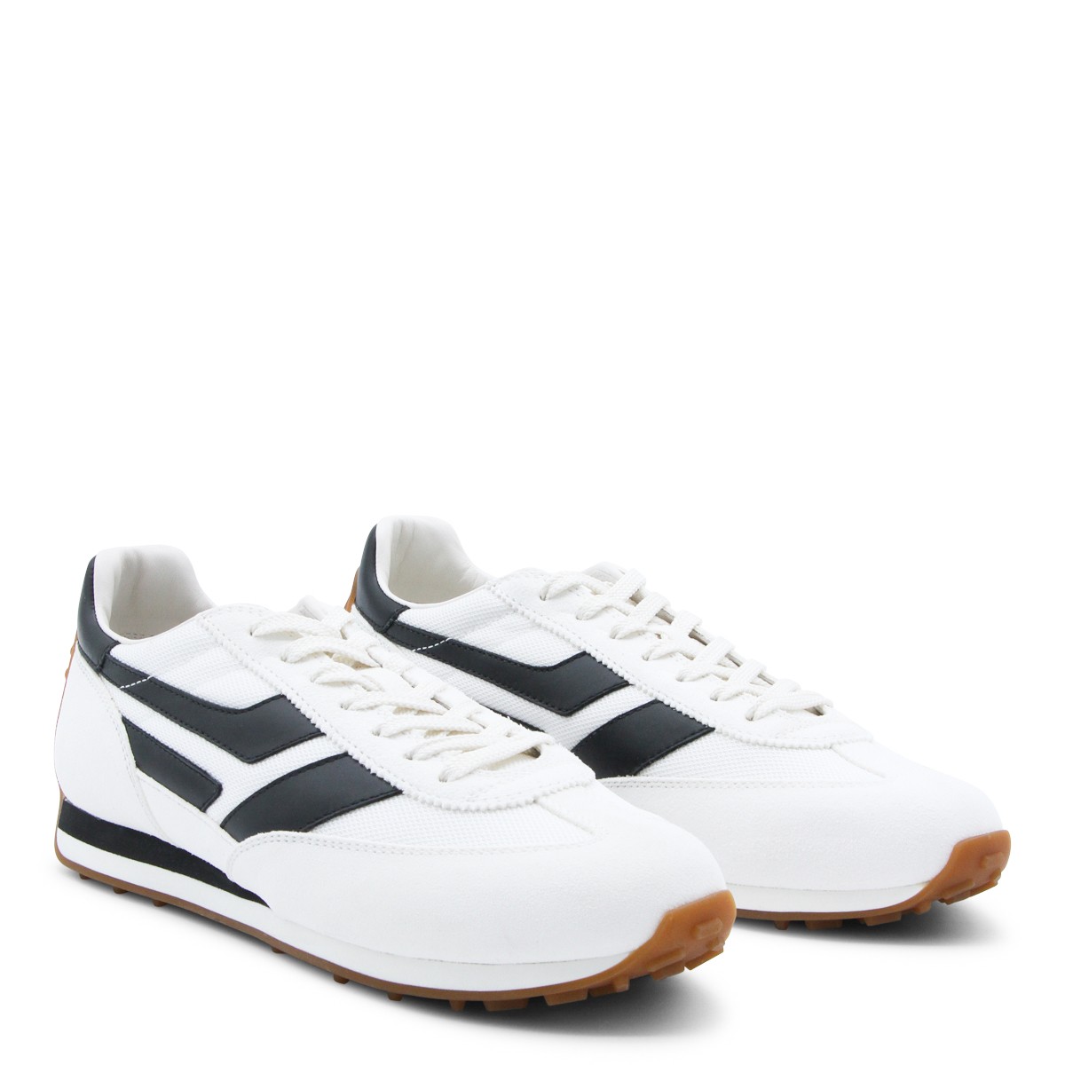 WHITE AND BLACK LEATHER MICK SNEAKERS