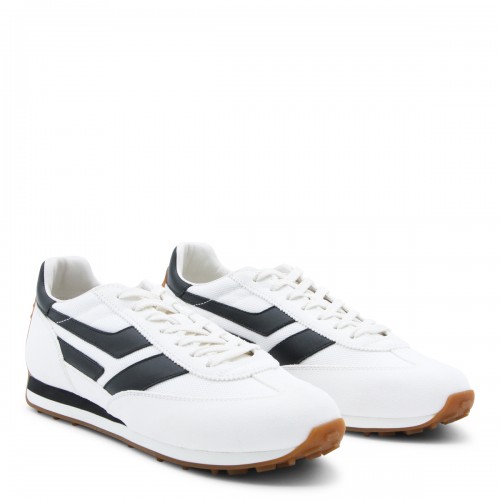 WHITE AND BLACK LEATHER MICK SNEAKERS