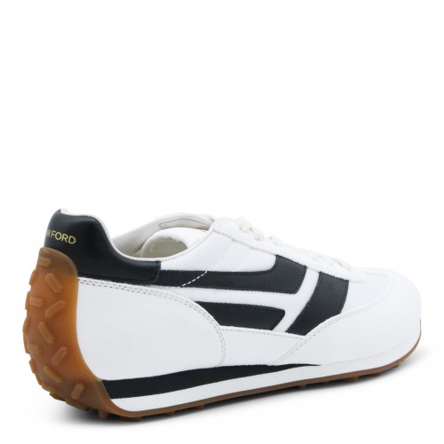 WHITE AND BLACK LEATHER MICK SNEAKERS