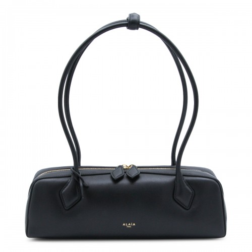 BLACK LEATHER LE TECKEL MEDIUM SHOULDER BAG