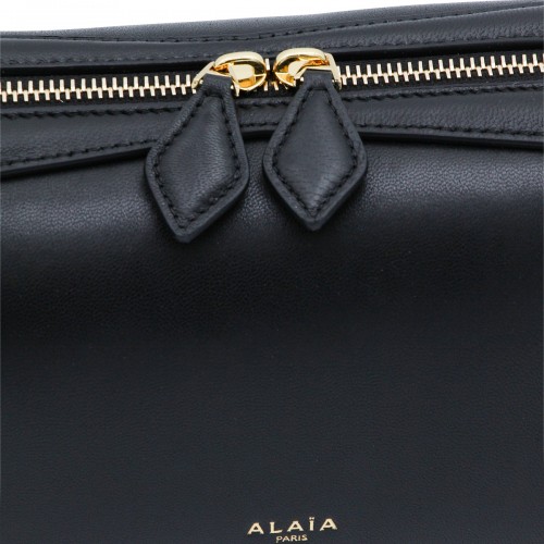 BLACK LEATHER LE TECKEL MEDIUM SHOULDER BAG