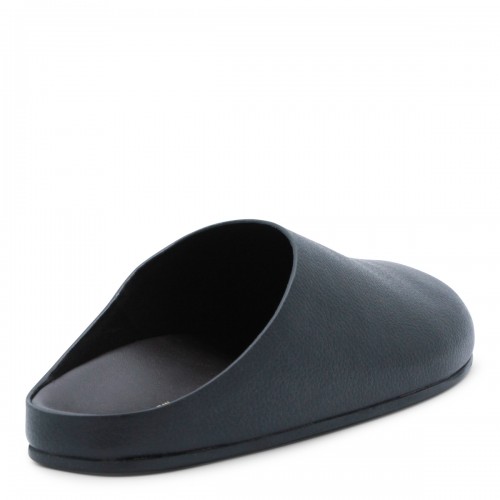 BLACK LEATHER FLATS