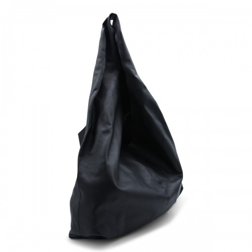 BLACK LEATHER NEW BINDLE TOTE